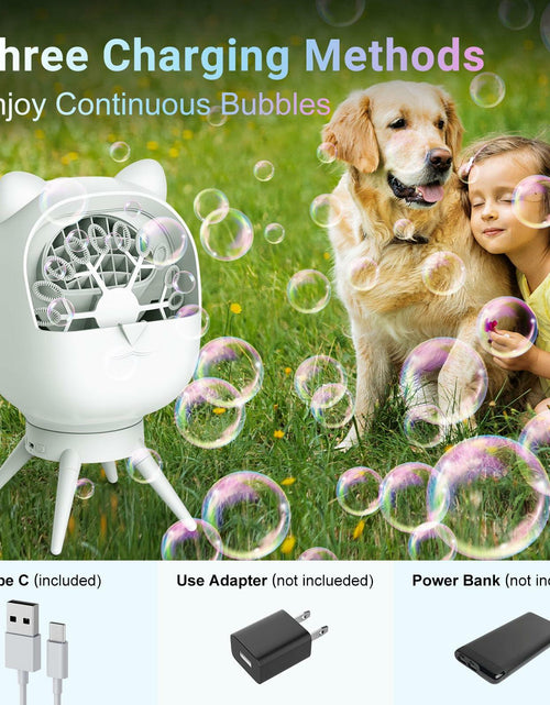 Load image into Gallery viewer, UckPure Rechargeable Bubble Machine 180° Rotating 38000 Bubbles/min 500ml White
