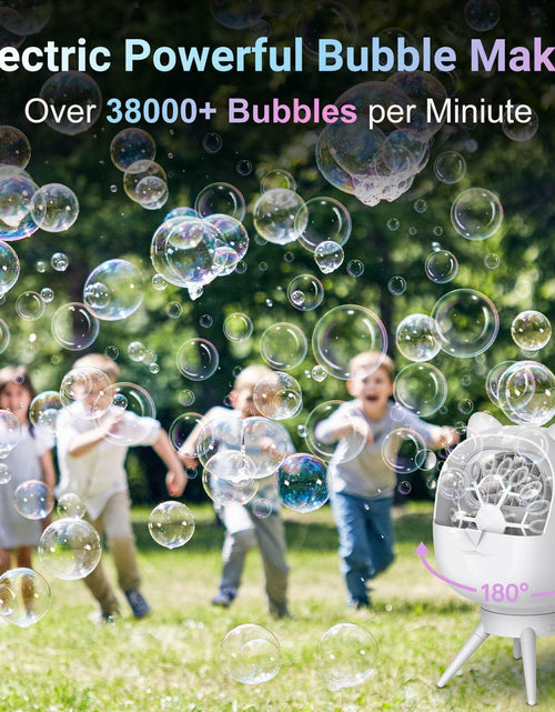 Load image into Gallery viewer, UckPure Rechargeable Bubble Machine 180° Rotating 38000 Bubbles/min 500ml White

