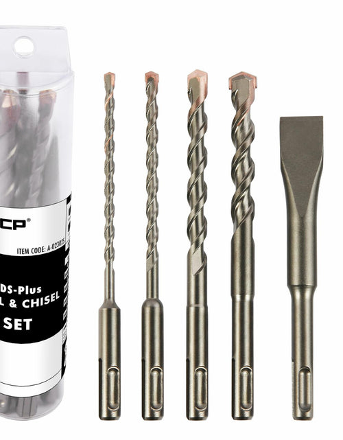 Load image into Gallery viewer, MACP 6-Piece SDS-Plus Masonry Drill Bit &amp; Carbide Chisel Set 3/16"-1/2" 6"
