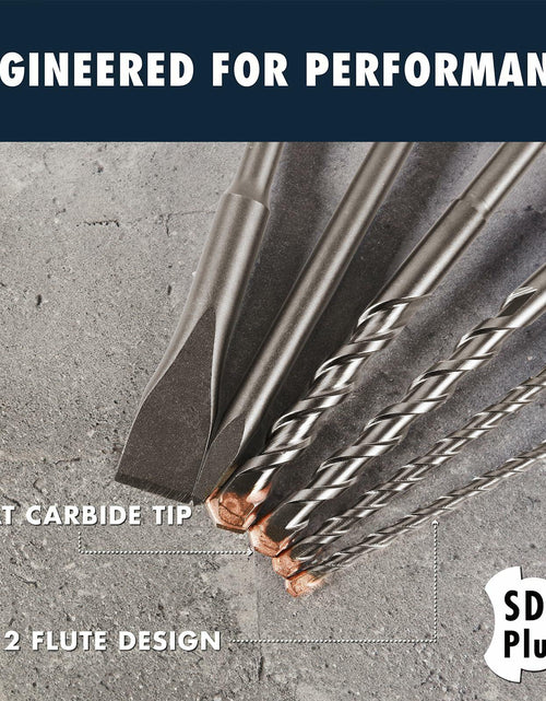 Load image into Gallery viewer, MACP 6-Piece SDS-Plus Masonry Drill Bit &amp; Carbide Chisel Set 3/16"-1/2" 6"
