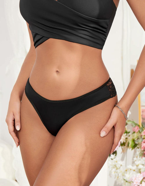 Load image into Gallery viewer, Fem&amp;Fata Sexy Lace Hipster Bikini Underwear Black&amp;White Size M

