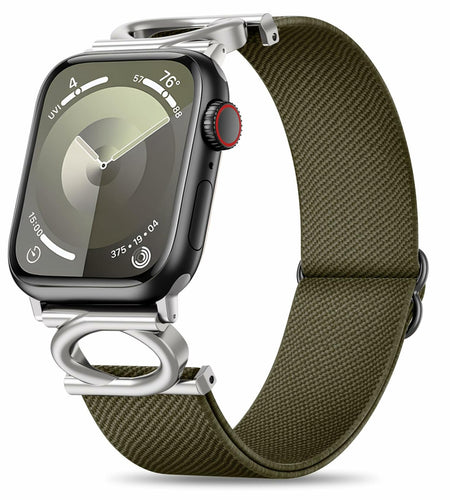 Double-C Nylon Band for Apple Watch 41/45mm Adjustable Strap Sage Green