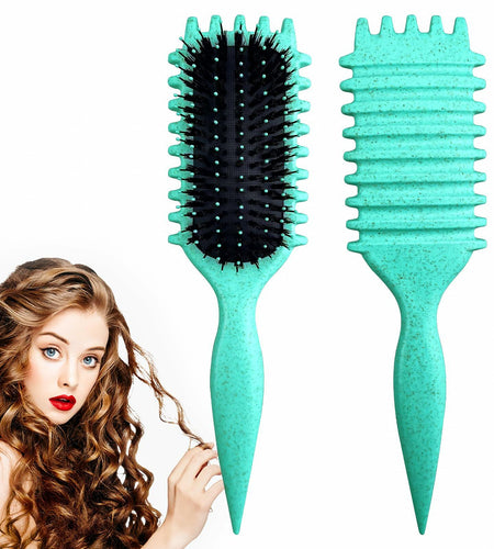[Like New] Candy Brush Curly Hair Defining Boar Bristle Brush Green