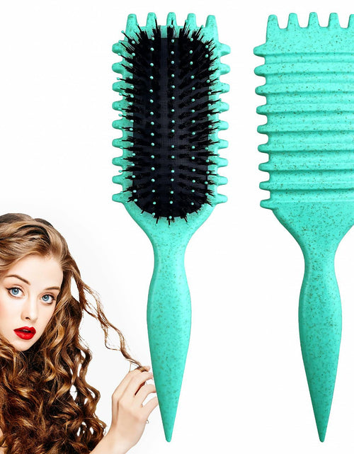 Load image into Gallery viewer, [Like New] Candy Brush Curly Hair Defining Boar Bristle Brush Green
