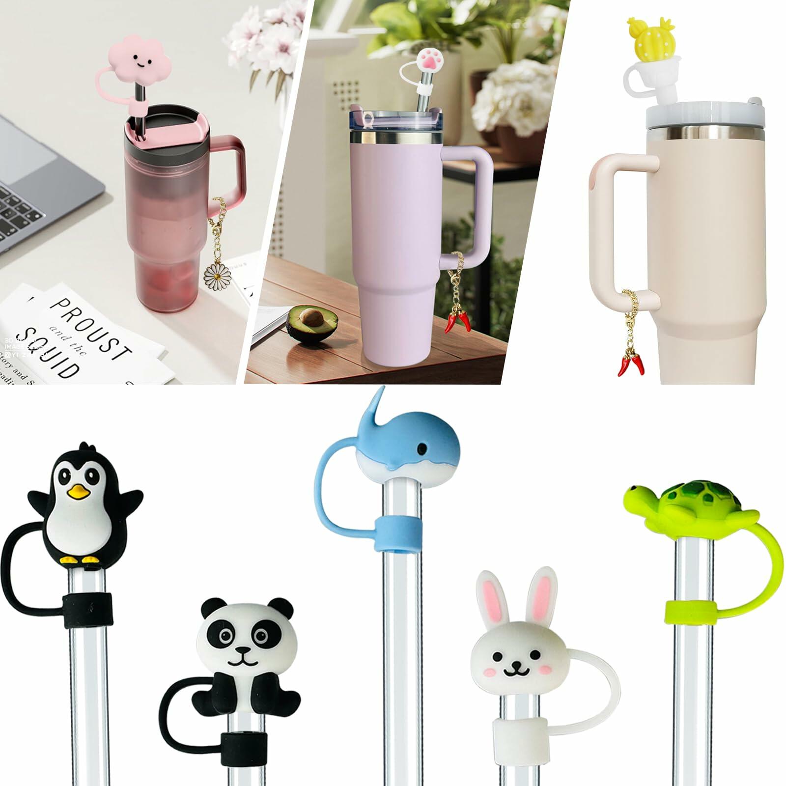 Stanley 4PCS Straw Cover Caps & 2PCS Charm Chains for 30oz/40oz Tumblers