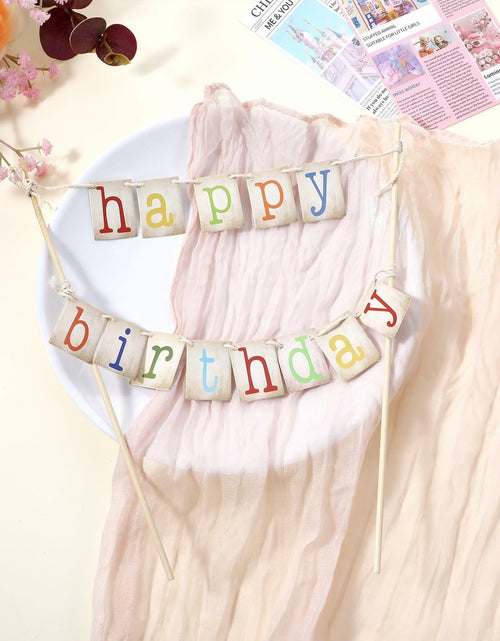 Load image into Gallery viewer, Cobee 2 Pcs Happy Birthday Banner Pull Flag Hanging Flags Party Decor Style B
