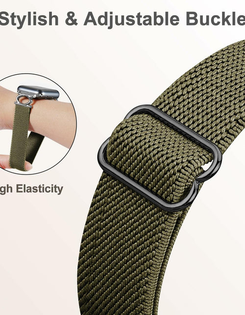 Load image into Gallery viewer, Double-C Nylon Band for Apple Watch 41/45mm Adjustable Strap Sage Green
