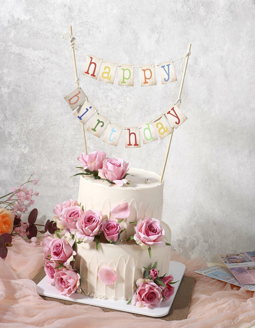 Load image into Gallery viewer, Cobee 2 Pcs Happy Birthday Banner Pull Flag Hanging Flags Party Decor Style B
