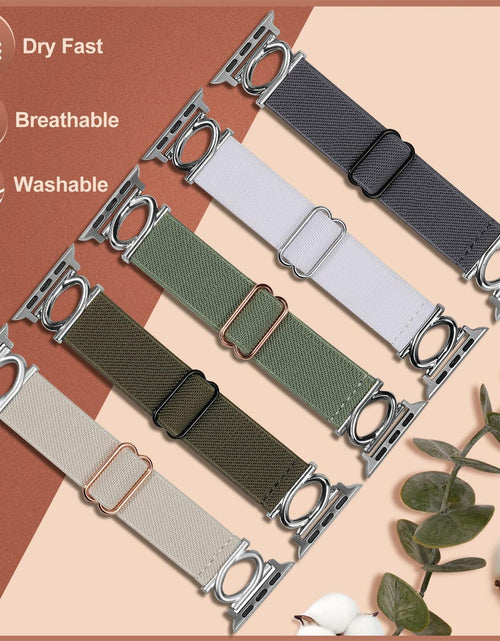 Load image into Gallery viewer, Double-C Nylon Band for Apple Watch 41/45mm Adjustable Strap Sage Green
