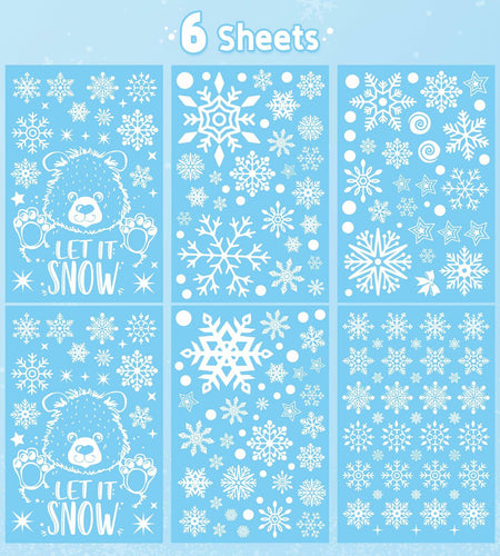 AivaToba 203 Pcs Christmas Window Clings, Double Side Window Clings
