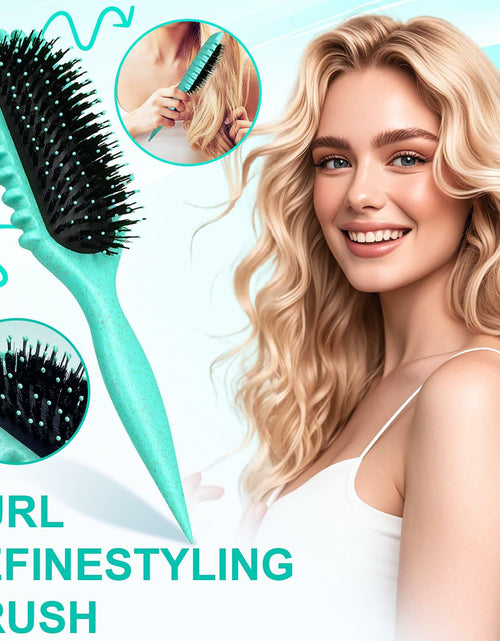 Load image into Gallery viewer, [Like New] Candy Brush Curly Hair Defining Boar Bristle Brush Green
