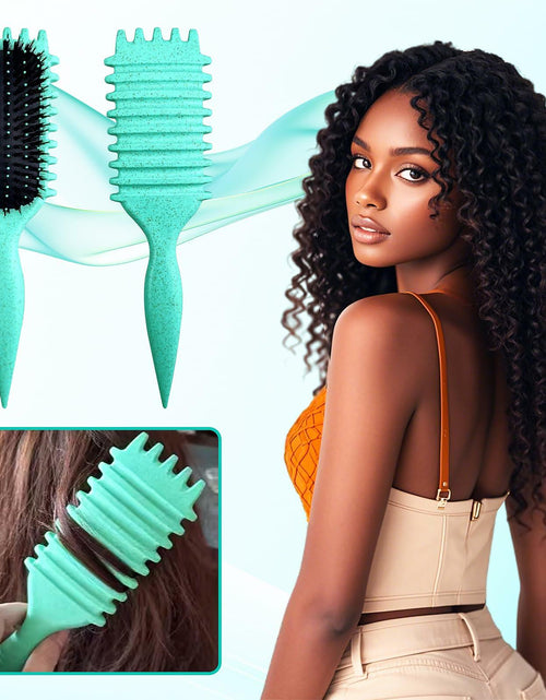 Load image into Gallery viewer, [Like New] Candy Brush Curly Hair Defining Boar Bristle Brush Green
