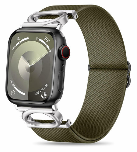 Double-C Nylon Band for Apple Watch 41/45mm Adjustable Strap Sage Green