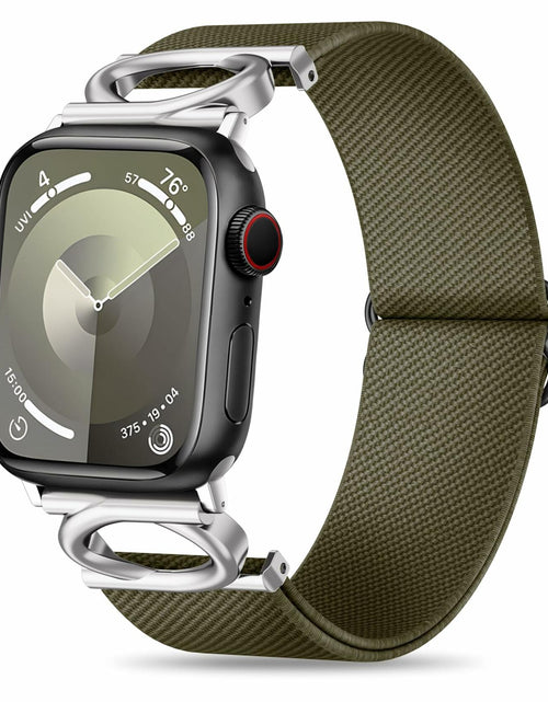 Load image into Gallery viewer, Double-C Nylon Band for Apple Watch 41/45mm Adjustable Strap Sage Green
