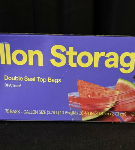 [Like New] Up&Up Double Seal Gallon Zip Seal Bags Clear 75 Count BPA Free