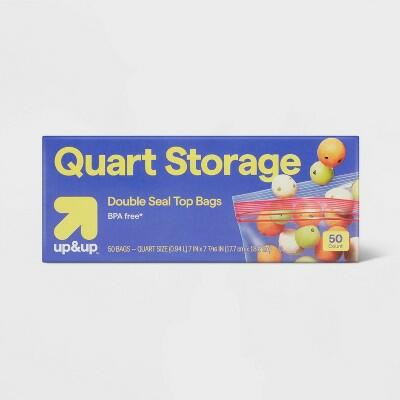 Load image into Gallery viewer, Up &amp; Up Quart Storage Bags 7x7.4 Clear BPA-Free 50 Count
