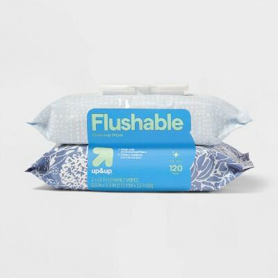 Load image into Gallery viewer, up&amp;up Flushable Cleansing Wipes Fresh Scent 2pk 60ct Aloe Vitamin E
