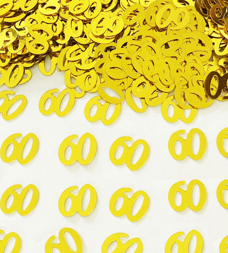 JNSAXMI 60 Confetti Number 60 Sequins 60th Anniversary Table Scatter Gold