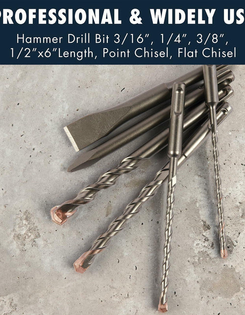 Load image into Gallery viewer, MACP 6-Piece SDS-Plus Masonry Drill Bit &amp; Carbide Chisel Set 3/16"-1/2" 6"
