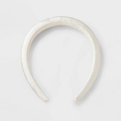 Load image into Gallery viewer, A New Day™ Padded Textured Satin Floral Hair Headband Ivory White
