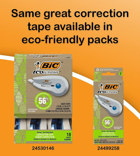 Bic Wite-Out Brand Correction Tape White 39.3 Feet 2-Count