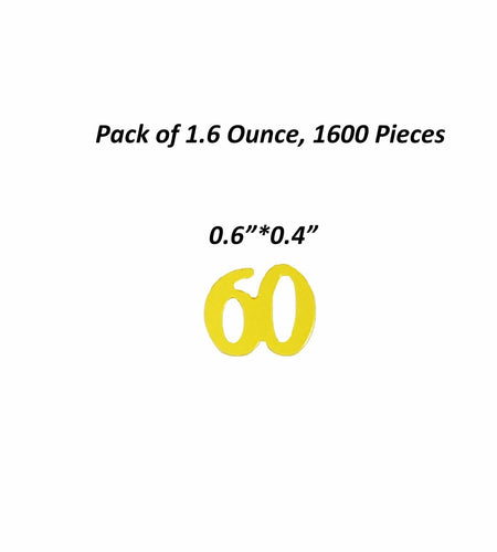 JNSAXMI 60 Confetti Number 60 Sequins 60th Anniversary Table Scatter Gold