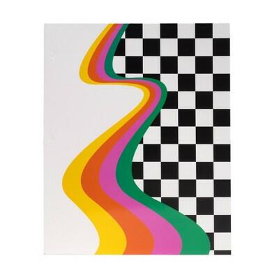 Load image into Gallery viewer, Continental Good Times 2 Pocket Paper Folder Checkered Wave School Supplies
