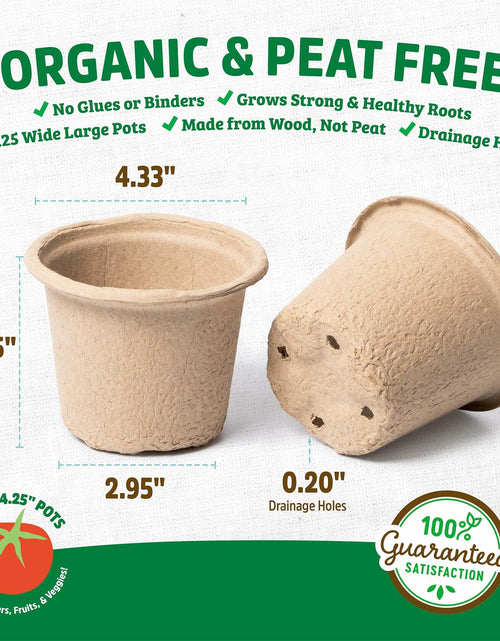 Load image into Gallery viewer, [Like New] Back to the Roots Organic Plantable Seed Starting Pots 4.25" Wide Brown 8 Ct
