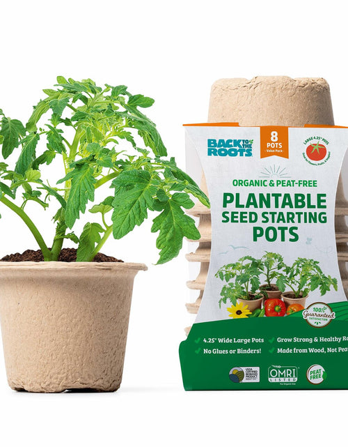 Load image into Gallery viewer, [Like New] Back to the Roots Organic Plantable Seed Starting Pots 4.25" Wide Brown 8 Ct
