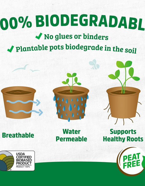 Load image into Gallery viewer, [Like New] Back to the Roots Organic Plantable Seed Starting Pots 4.25" Wide Brown 8 Ct
