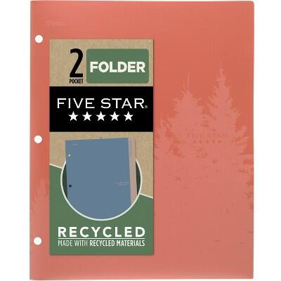 Load image into Gallery viewer, Five Star 2 Pocket Plastic Folder Recycled Polypropylene Zion Clay Pink
