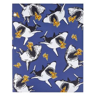 Load image into Gallery viewer, Lena + Liam 2 Pocket Paper Folder Pizza Sharks School Supplies
