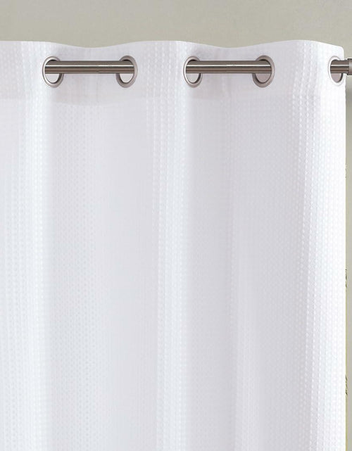 Load image into Gallery viewer, jinchan White Waffle Weave Curtains 2 Panels 90" Grommet Living Room
