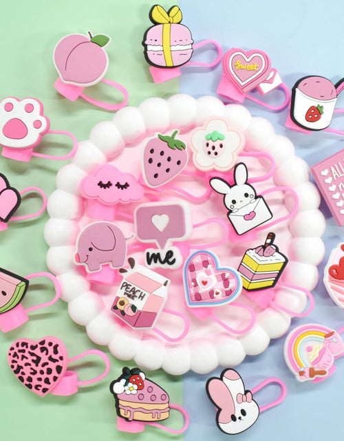 Load image into Gallery viewer, Ibuclein 30PCS Pink Girl Cover Cap for Stanley 40oz Cup Straw Toppers PVC
