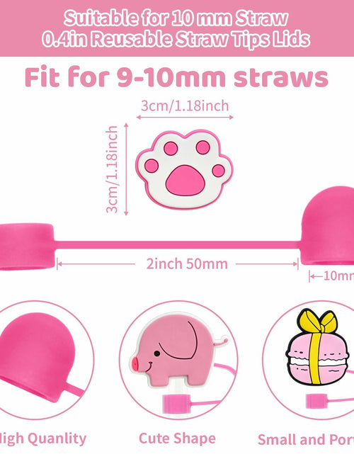 Load image into Gallery viewer, Ibuclein 30PCS Pink Girl Cover Cap for Stanley 40oz Cup Straw Toppers PVC
