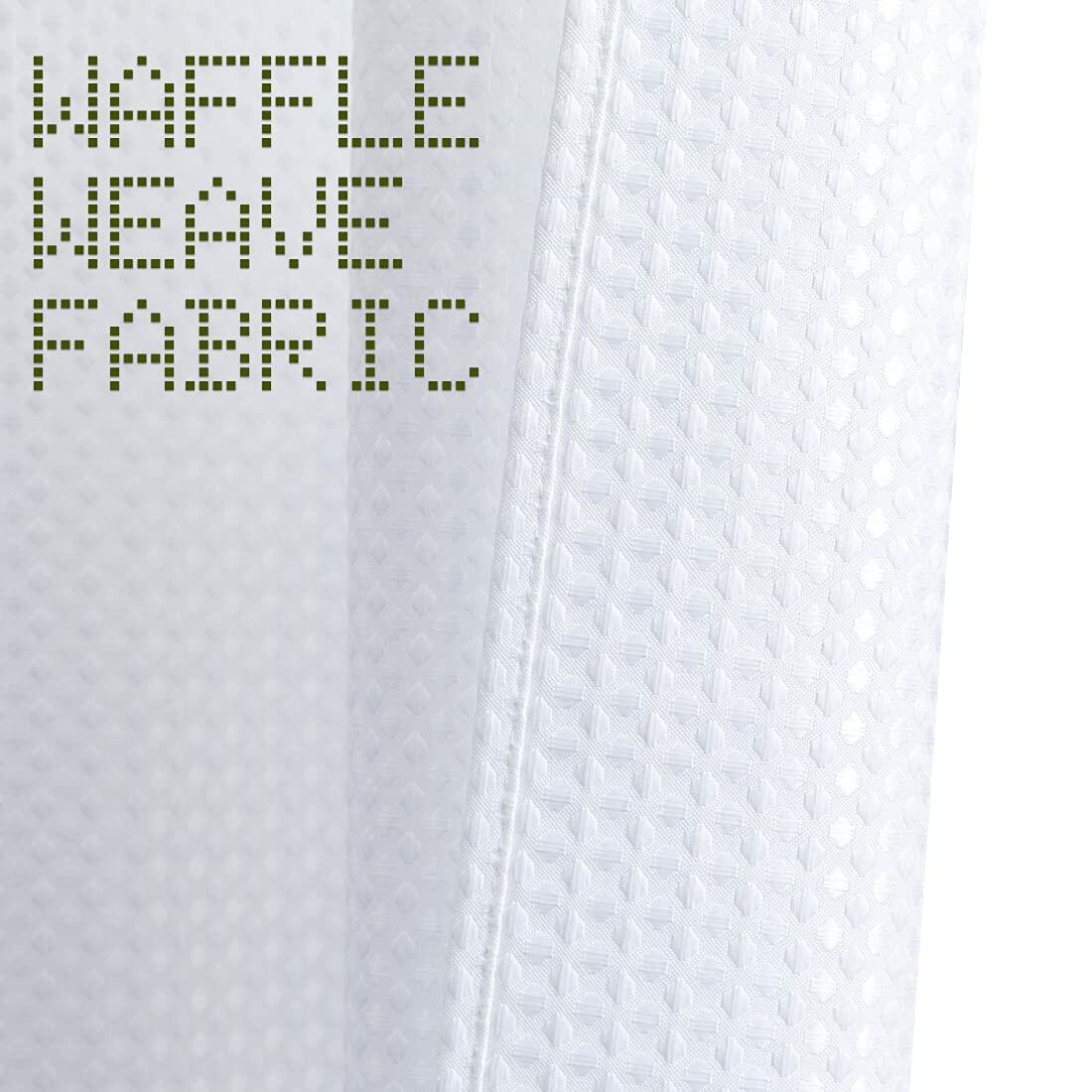 jinchan White Waffle Weave Curtains 2 Panels 90" Grommet Living Room