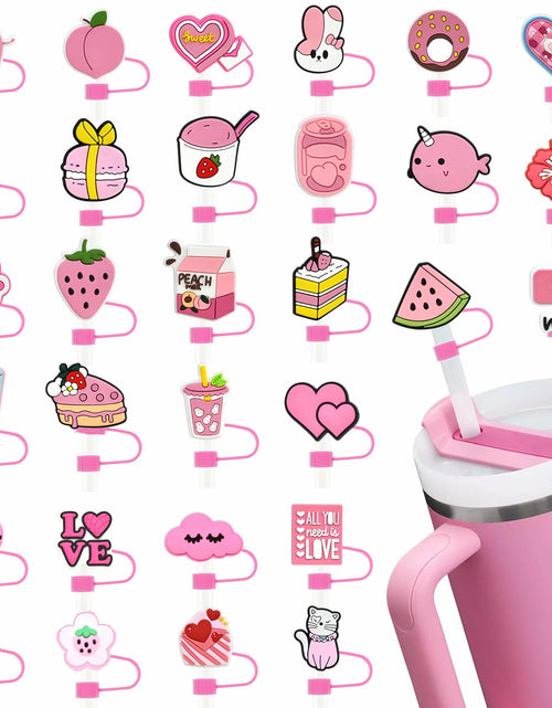 Load image into Gallery viewer, Ibuclein 30PCS Pink Girl Cover Cap for Stanley 40oz Cup Straw Toppers PVC
