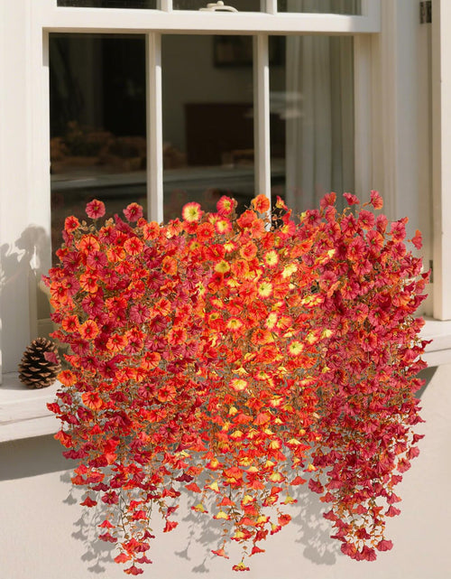 Load image into Gallery viewer, Hrobek Artificial Fall Hanging Flowers 2pcs Orange Sunset Silk Vine Decor
