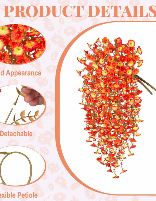 Load image into Gallery viewer, Hrobek Artificial Fall Hanging Flowers 2pcs Orange Sunset Silk Vine Decor
