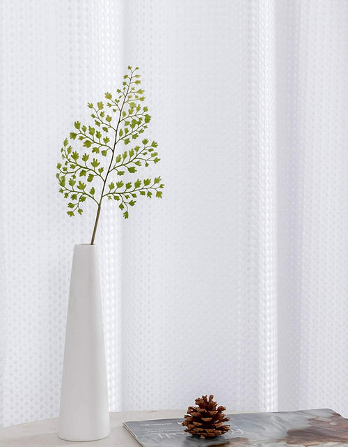 Load image into Gallery viewer, jinchan White Waffle Weave Curtains 2 Panels 90" Grommet Living Room
