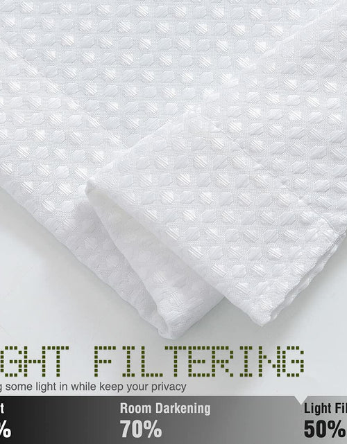 Load image into Gallery viewer, jinchan White Waffle Weave Curtains 2 Panels 90" Grommet Living Room
