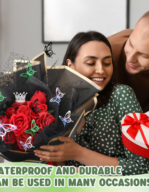 Load image into Gallery viewer, Qilery 334 Pc Flower Wrapping Paper Waterproof Floral Butterfly White Green
