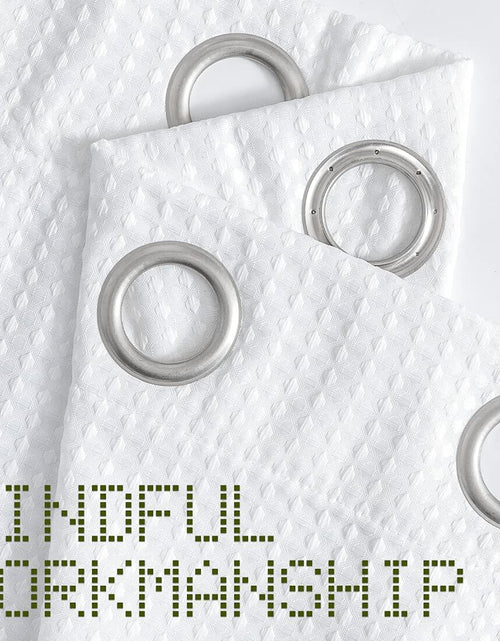 Load image into Gallery viewer, jinchan White Waffle Weave Curtains 2 Panels 90" Grommet Living Room

