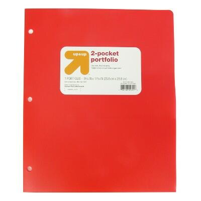Load image into Gallery viewer, up&amp;up 2 Pocket Plastic Folder Red Letter Size Durable Office Supply
