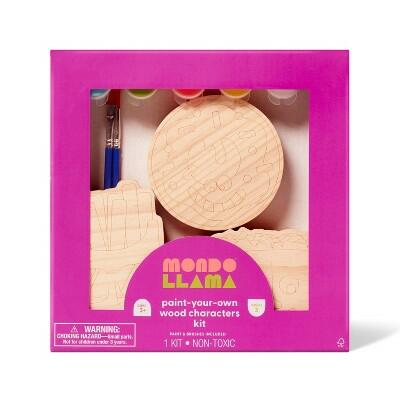 Load image into Gallery viewer, Mondo Llama 3ct Wood Food Characters Painting Craft Kit
