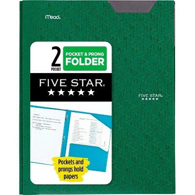 Load image into Gallery viewer, Five Star 2 Pocket Plastic Folder with Prongs Green Letter Size
