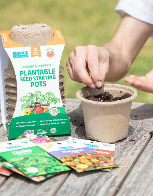 Load image into Gallery viewer, Back to the Roots Organic Plantable Seed Starting Pots 4.25" Wide Brown 8 Ct
