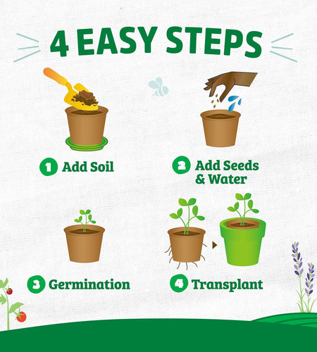Back to the Roots Organic Plantable Seed Starting Pots 4.25" Wide Brown 8 Ct