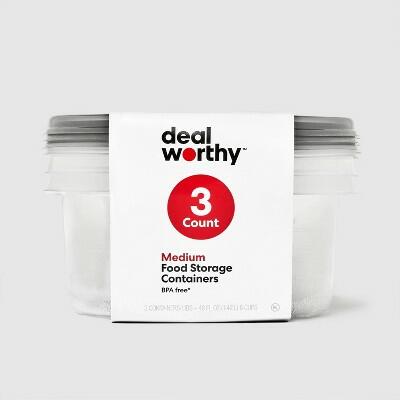 Load image into Gallery viewer, Dealworthy Medium Round Plastic Food Storage Bowls Gray 48 fl oz 3ct
