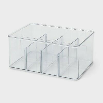 Load image into Gallery viewer, Brightroom Bin Organizer Clear 9x6x4 Inches 30% Recycled PET Material

